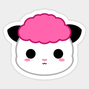 Cute Pink Fur Sheep Sticker